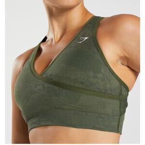 Gymshark Adapt Camo Seamless Sports Bra Green Size small